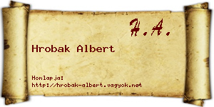 Hrobak Albert névjegykártya