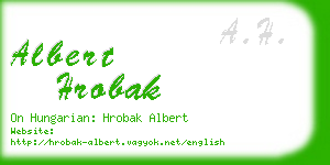 albert hrobak business card